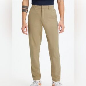 Fabletics Mens Khaki Performance Pants 33x34 Stretch Travel Golf